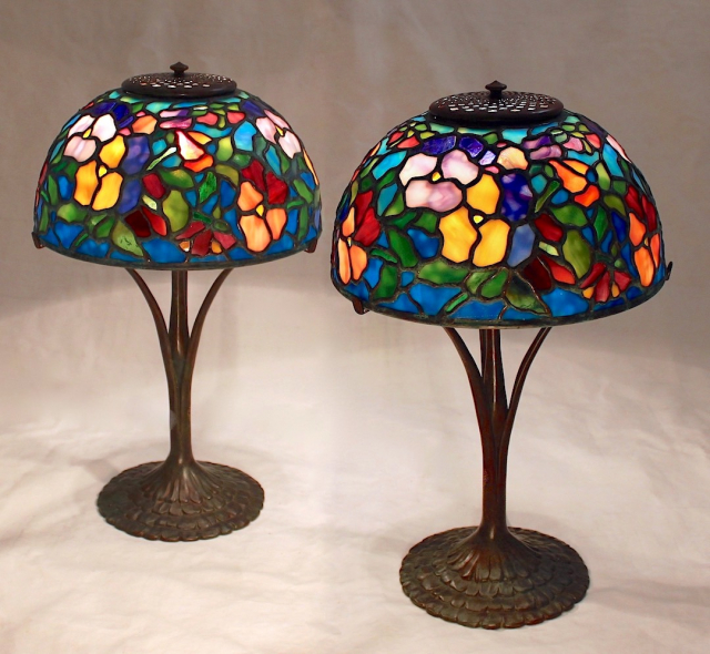 Pair of 10″ Pansy Lamps